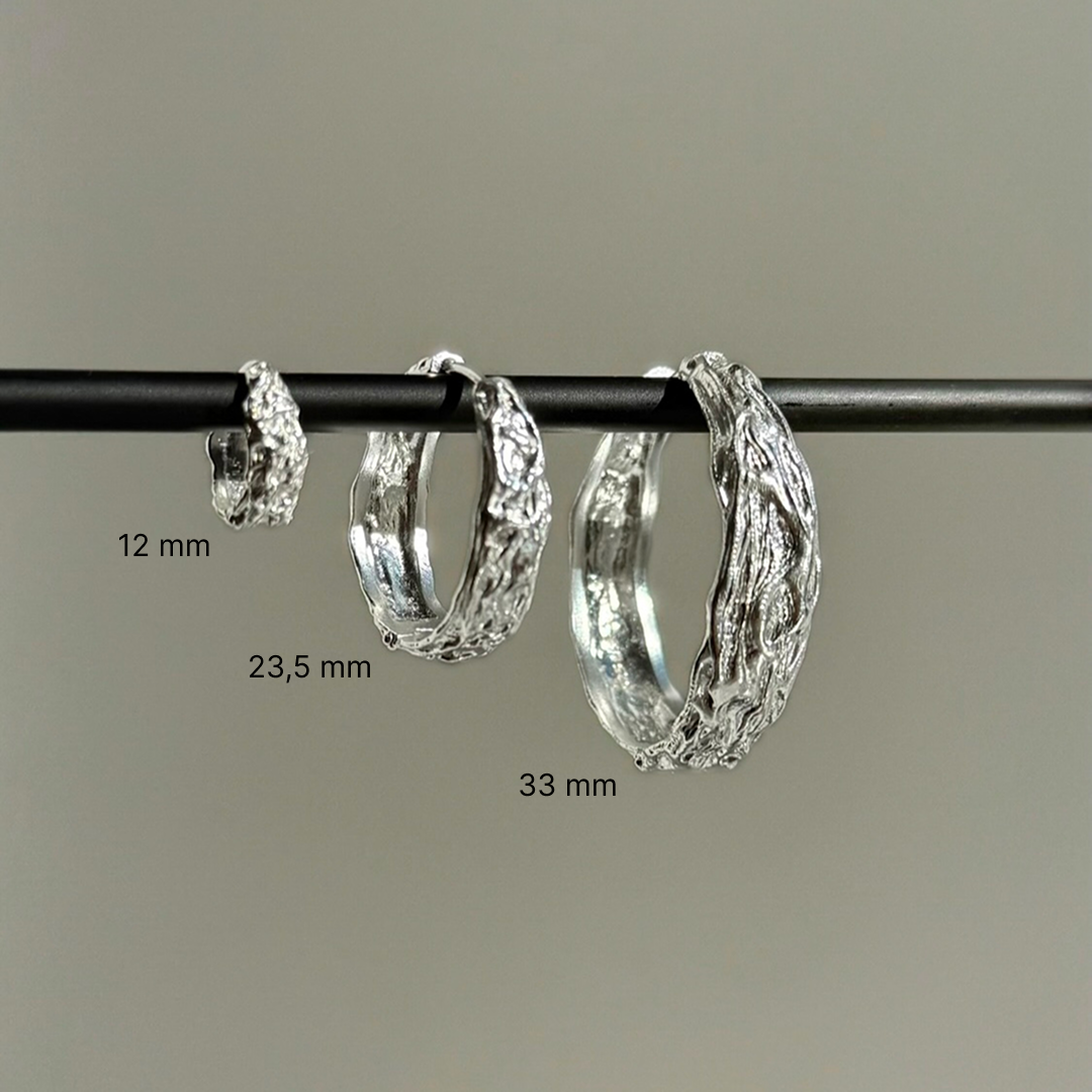 Gesmelt Hoop 12 mm Zilver