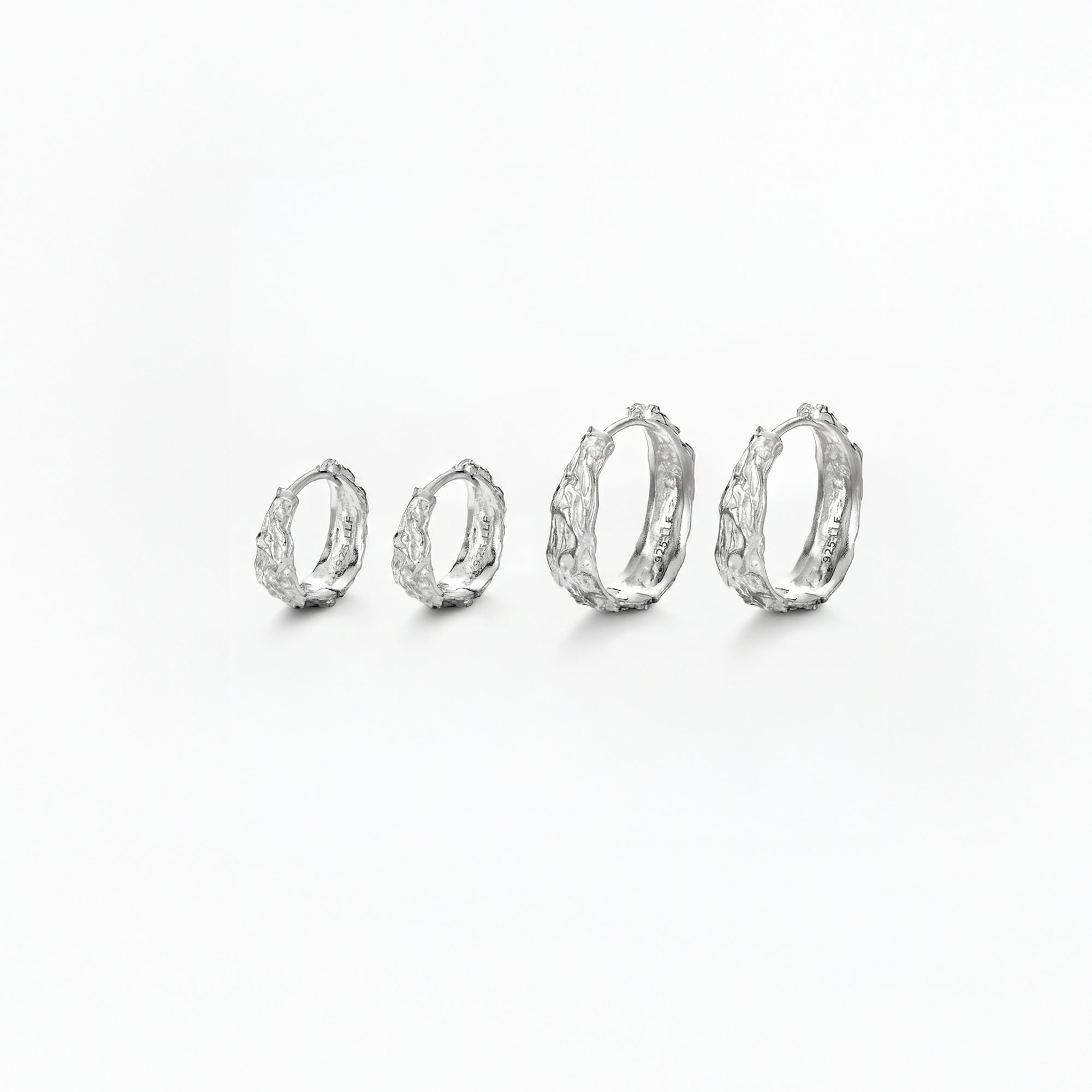 Melted Zilver dubbel set 12-23,5mm