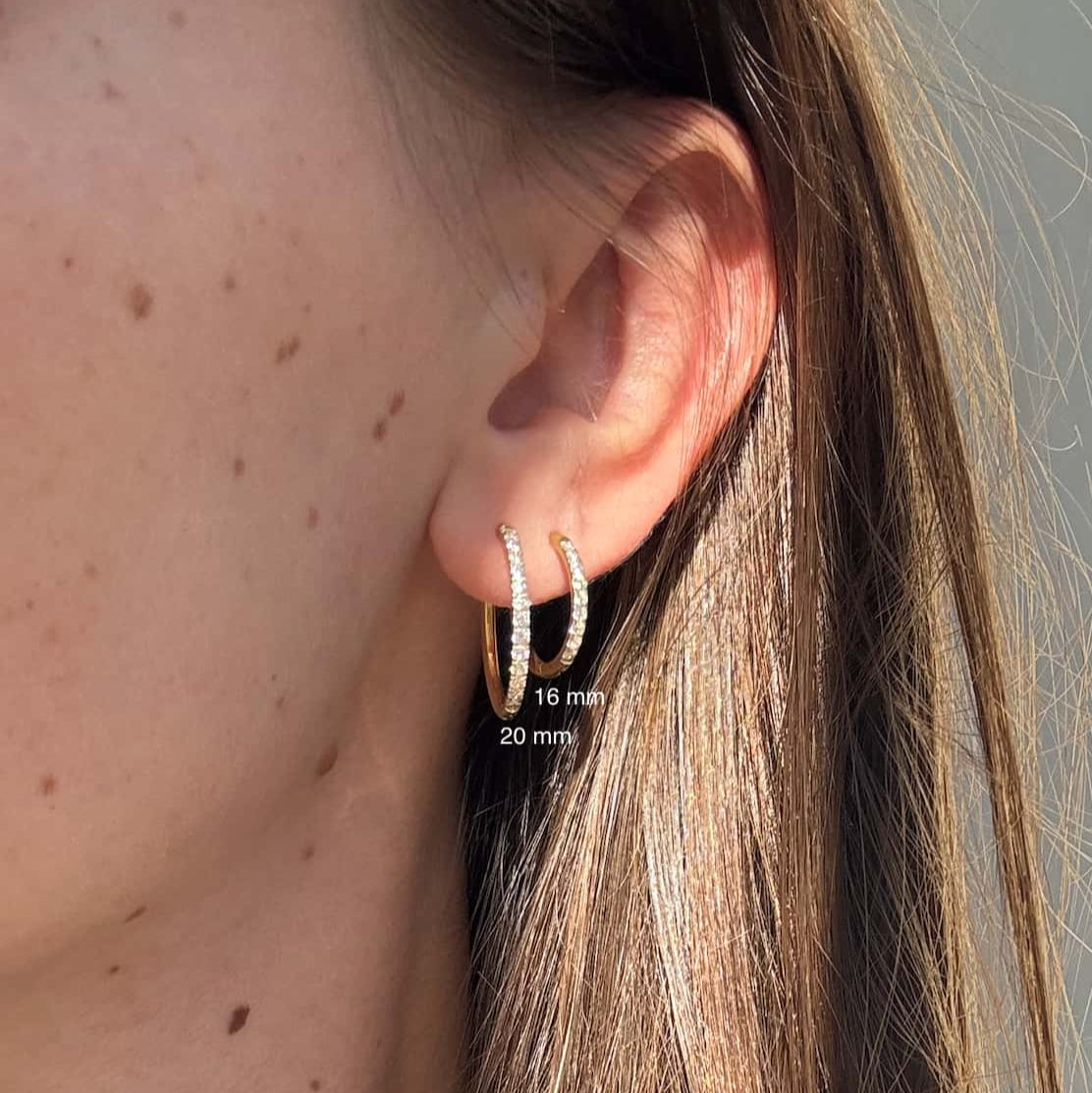 Krystal Oorbellen 18K Verguld 20mm