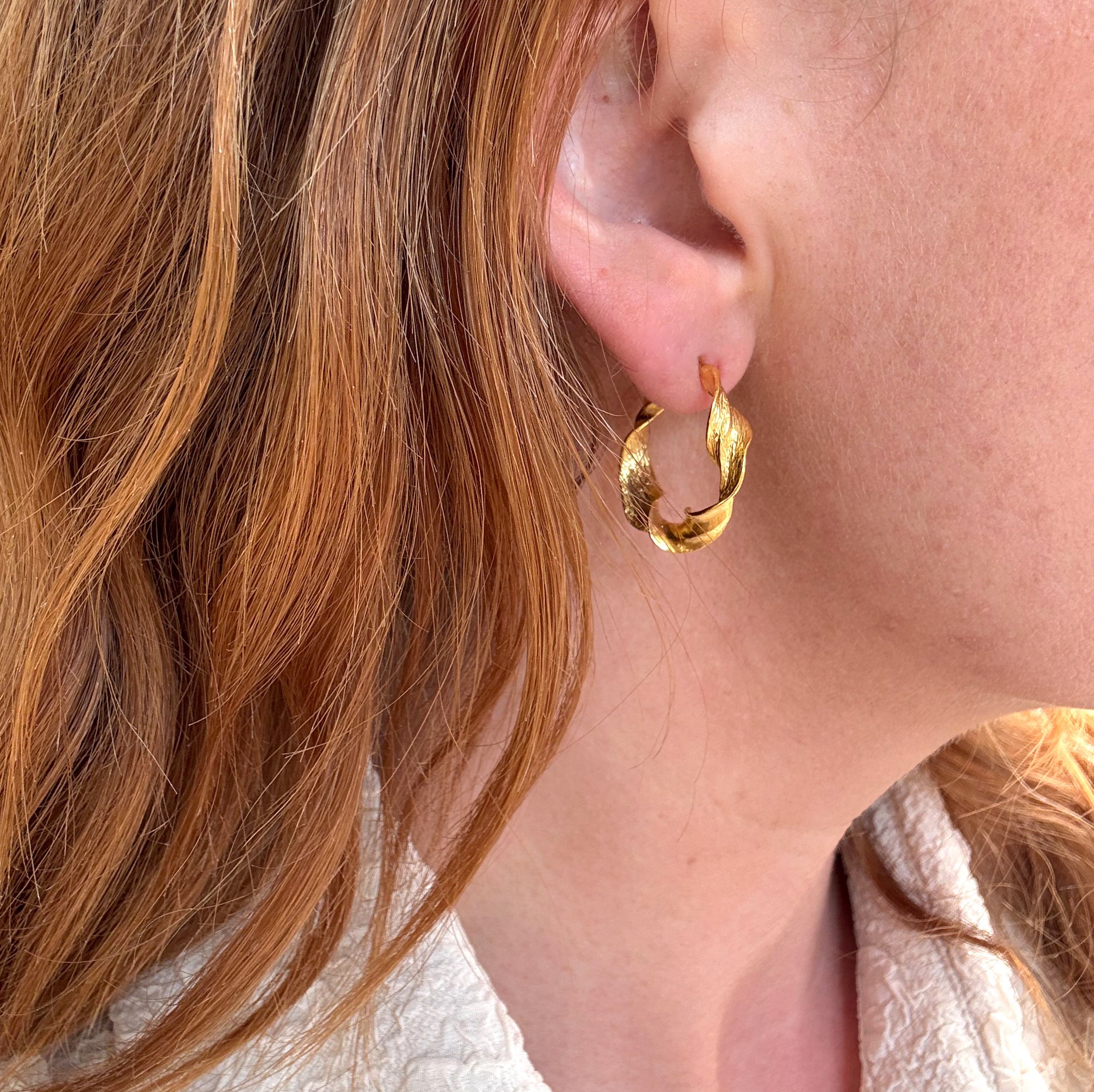 Chunky Gedraaide Hoop Verguld