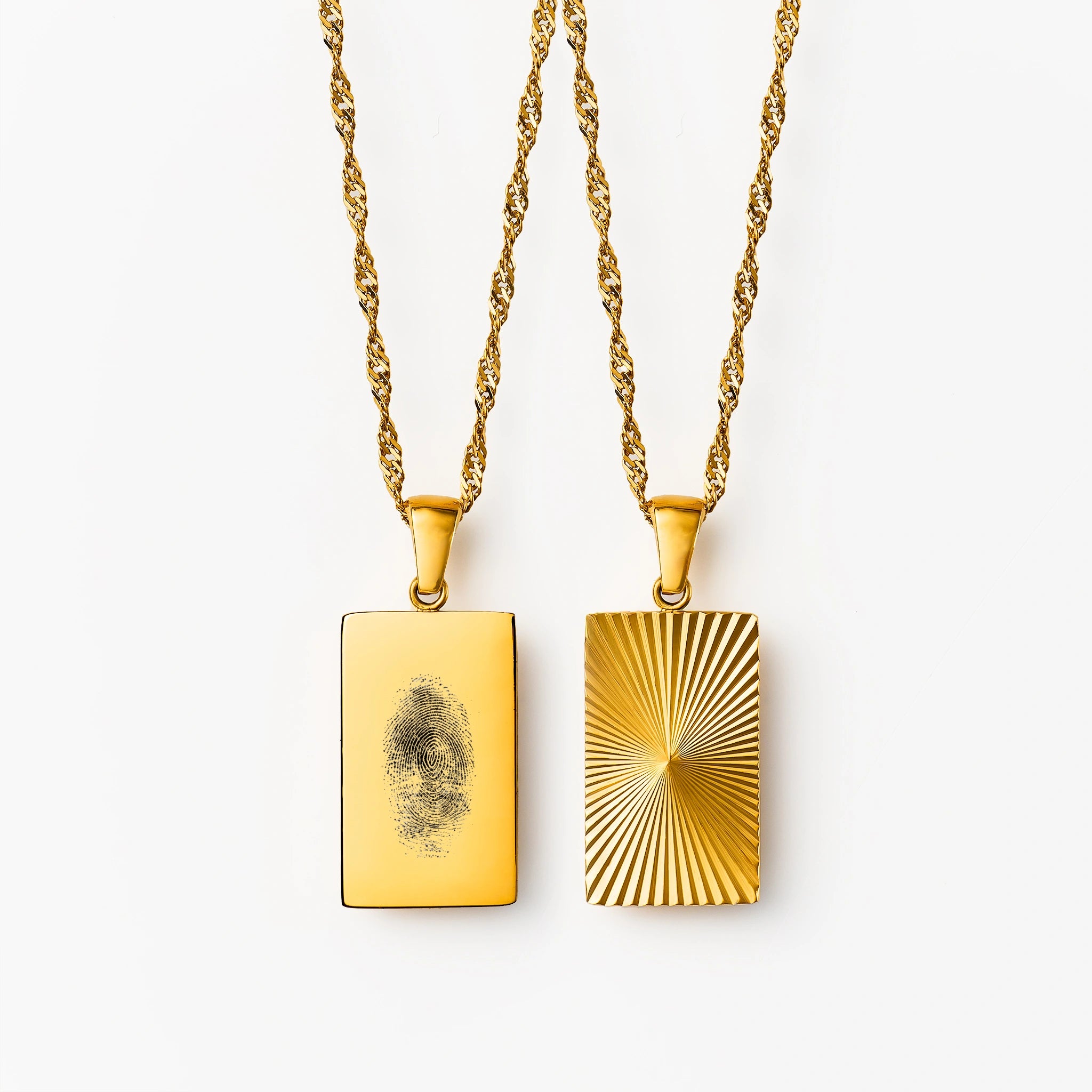 Vingerafdruk Gegraveerd Ketting
