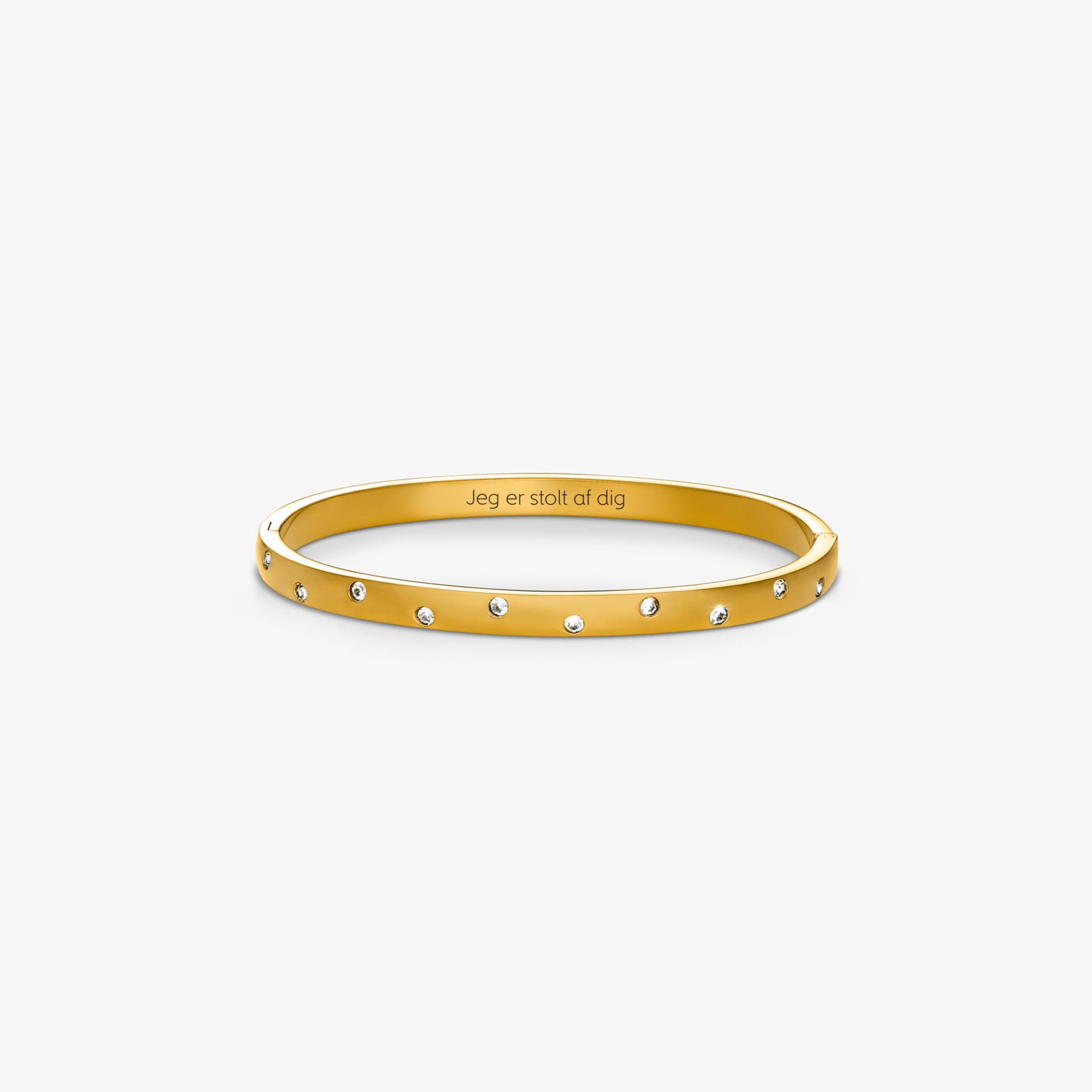 Flow Kristal Dot Armband Goudgeplateerd m. gravure