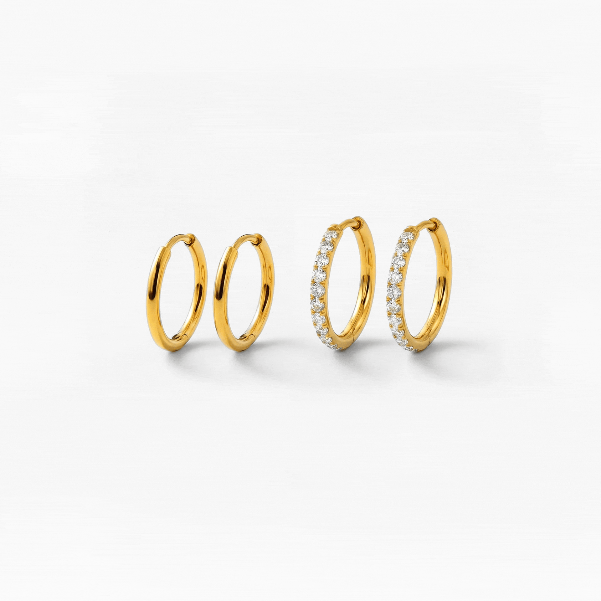 Kristallen Oorbellen 18K Goudgeplateerd 12mm