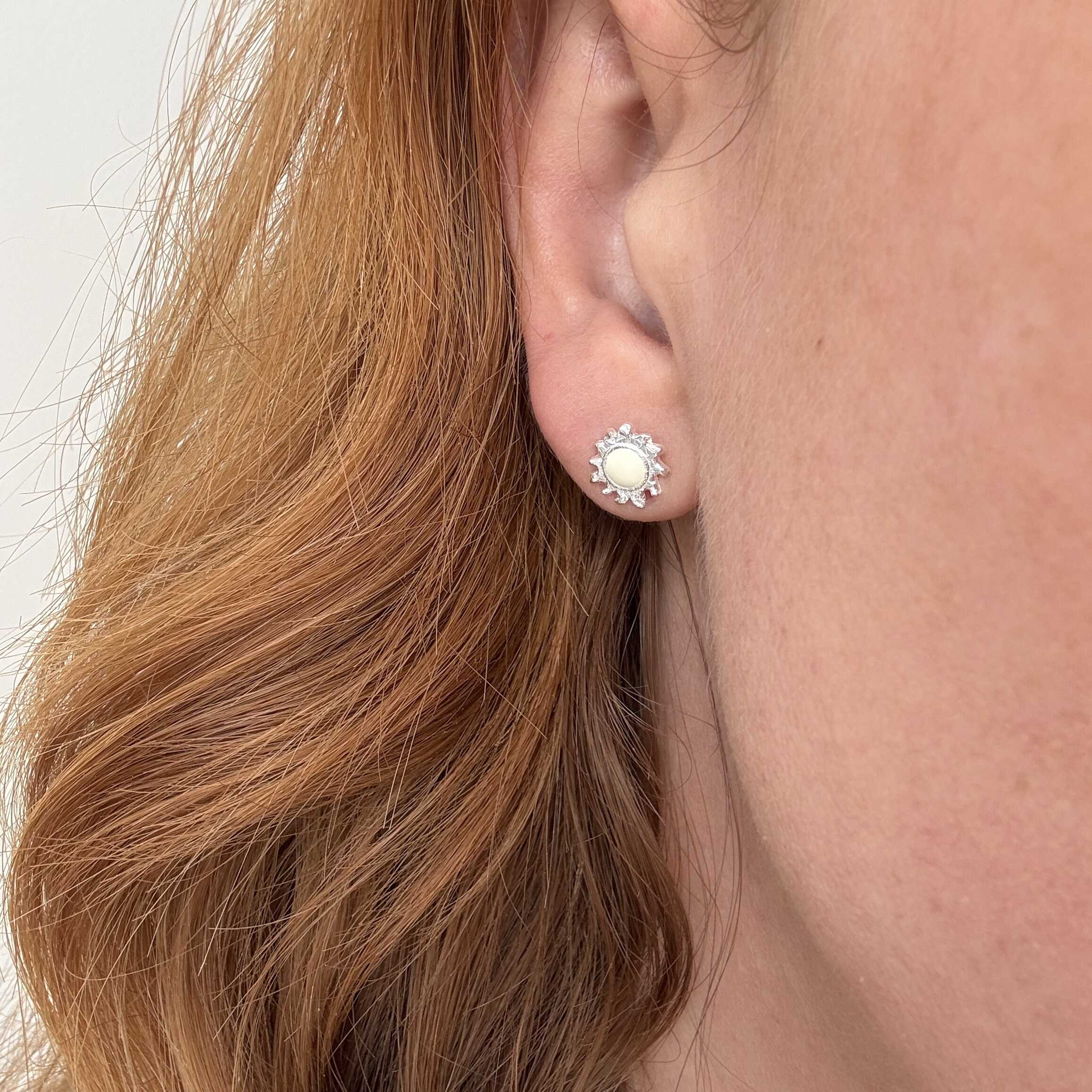 Zon Stud Oorbel Zilver