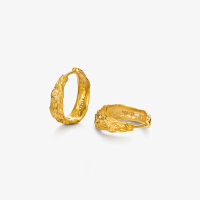 Melted Hoop 23,5 mm øreringe i guld
