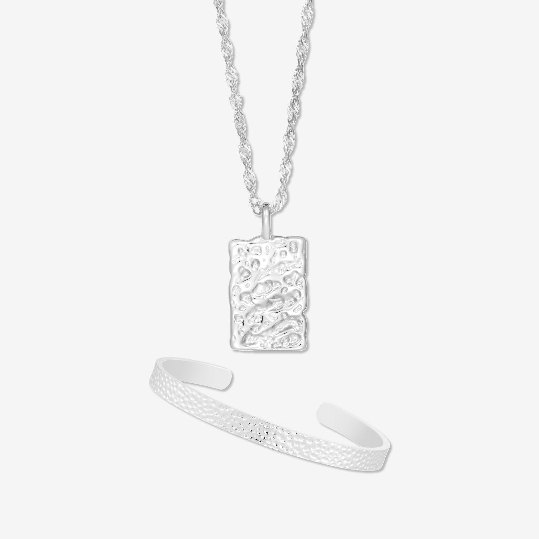Hamret Zilveren Set