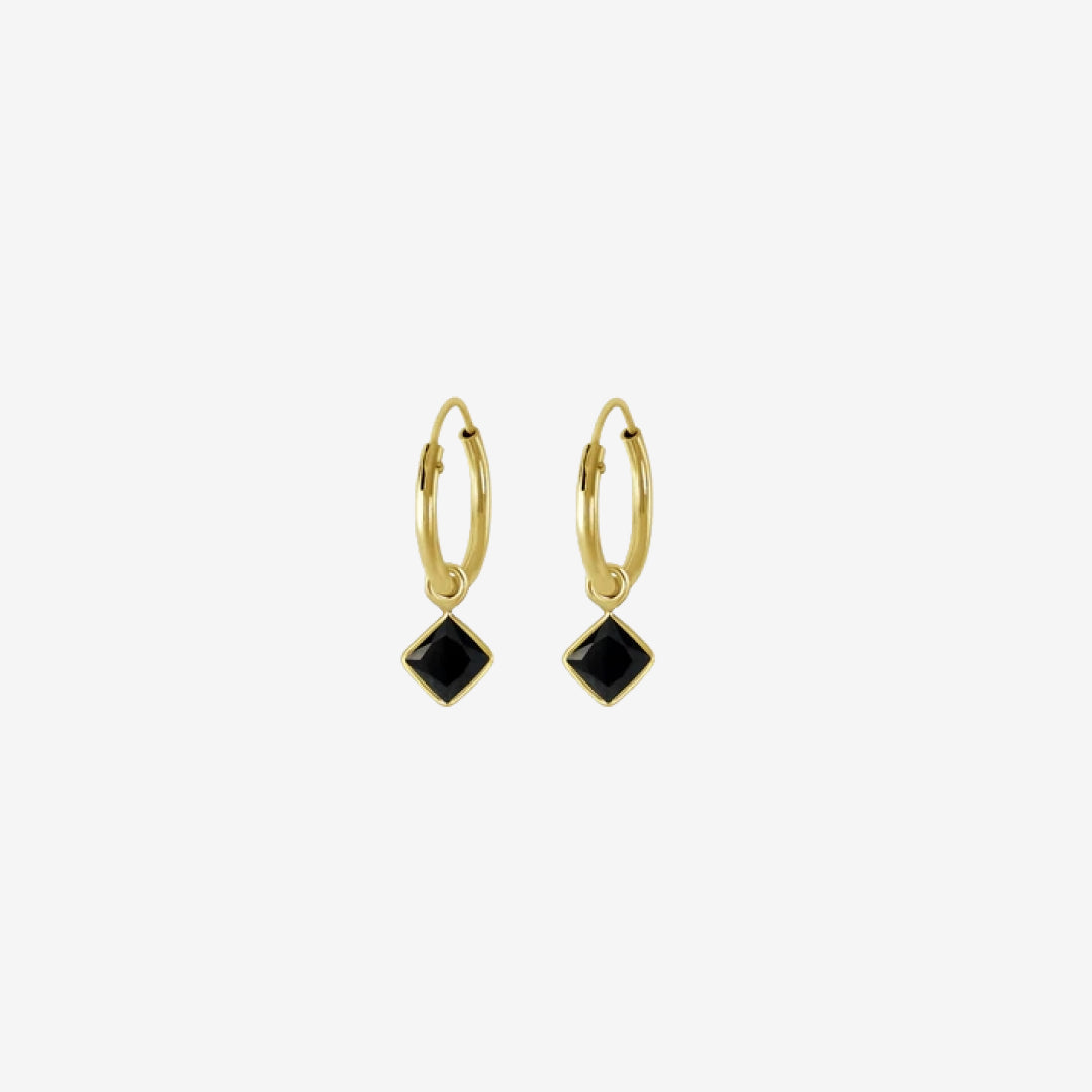 Zwarte Vierkante Hoops