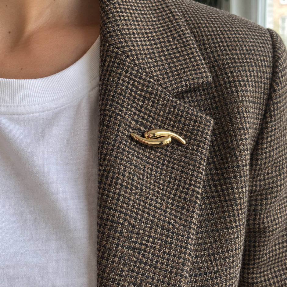 Mercury Broche Verguld — Op de revers